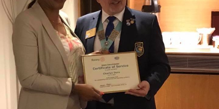 CONGRATULATIONS TO OUR CHARLYN DURU, WHO RECEIVED A CERTIFICATE FOR HER TIRELESS SERVICE.