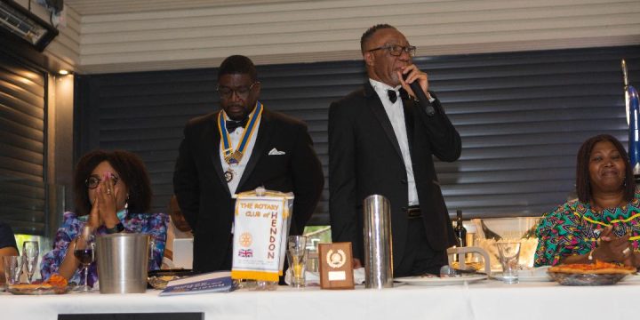 Edem Amegashie handsover presidency of Hendon Rotary Club to “Mr Tee” Ezenwa Nzekwe
