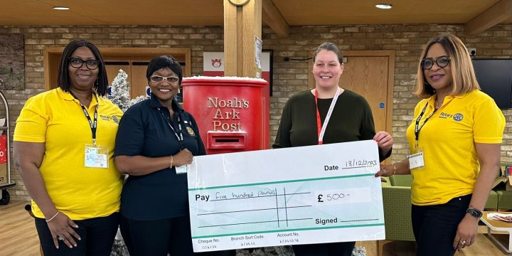 Hendon Rotary Clubs makes Donation to Noah’ Ark Children’s Hospice.